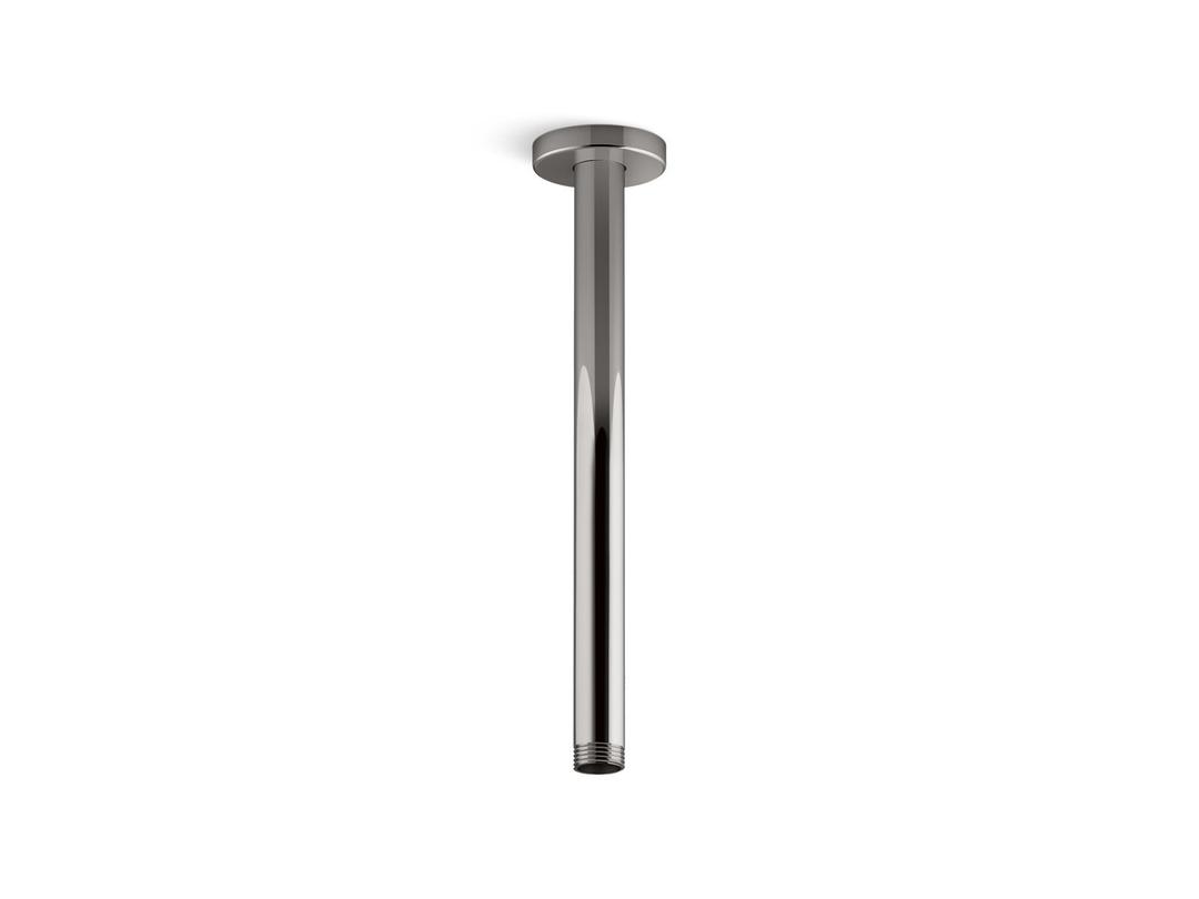 Kohler Statement 12'' ceiling-mount single-function rainhead arm and flange - Vibrant Titanium by Kohler