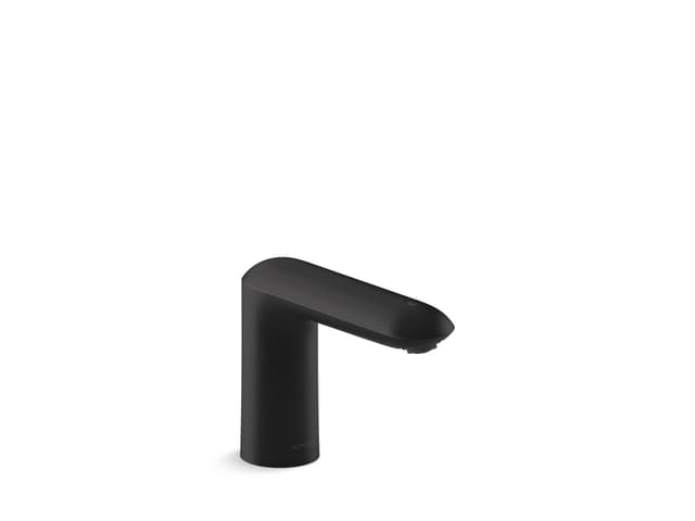 Kohler Touchless faucet with Kinesis sensor technology and temperature mixer, AC-powered - Matte Black