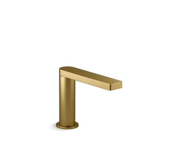 Kohler Composed Touchless single-hole lavatory faucet with Kinesis sensor technology, AC-powered, 0.5 gpm - Vibrant Brushed Moderne Brass