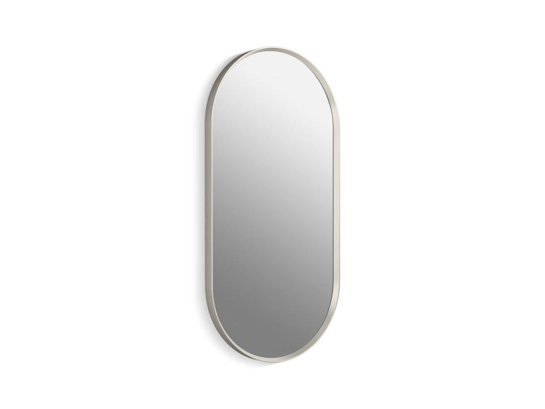 Kohler Essential 18'' x 36'' capsule framed mirror - Brushed Nickel by Kohler
