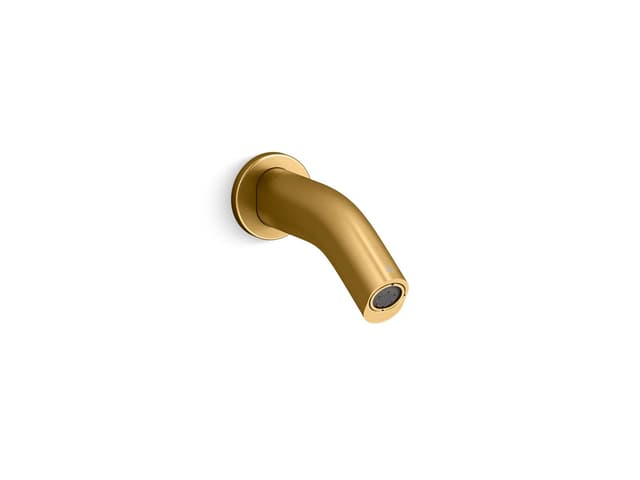 Kohler ObloE Wall-mount touchless faucet with Kinesis sensor technology, AC-powered - Vibrant Brushed Moderne Brass