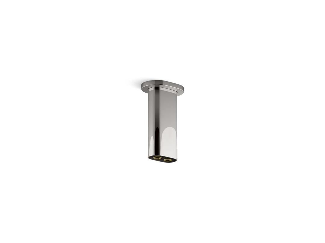Kohler Statement 5'' ceiling-mount two-function rainhead arm and flange - Vibrant Titanium by Kohler