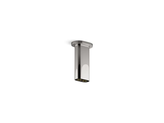 Kohler Statement 5'' ceiling-mount two-function rainhead arm and flange - Vibrant Titanium
