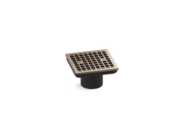 Kohler Clearflo Square brass tile-in shower drain (drain body not included) - Vibrant Brushed Bronze
