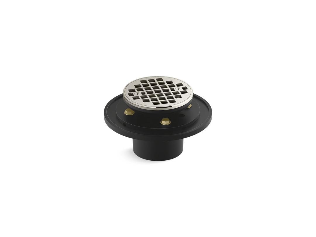 Kohler Clearflo Round brass tile-in shower drain - Vibrant Polished Nickel by Kohler