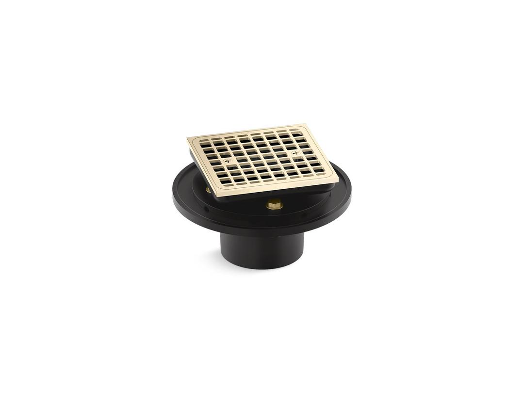 Kohler Clearflo Square brass tile-in shower drain - Vibrant French Gold by Kohler