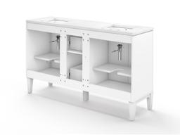 Southerk 60'' bathroom vanity cabinet with sinks and quartz top - image 26