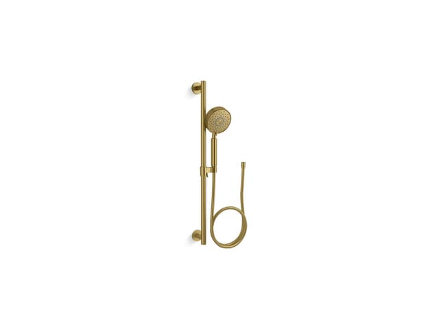 Kohler Purist 30'' four-function handshower kit, 2.5 gpm - Vibrant Brushed Moderne Brass