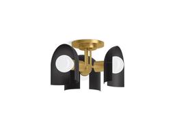 Kohler | Jabot | Flush Mount Light - Jade W Brushed Moderne Brass Accents - image 3