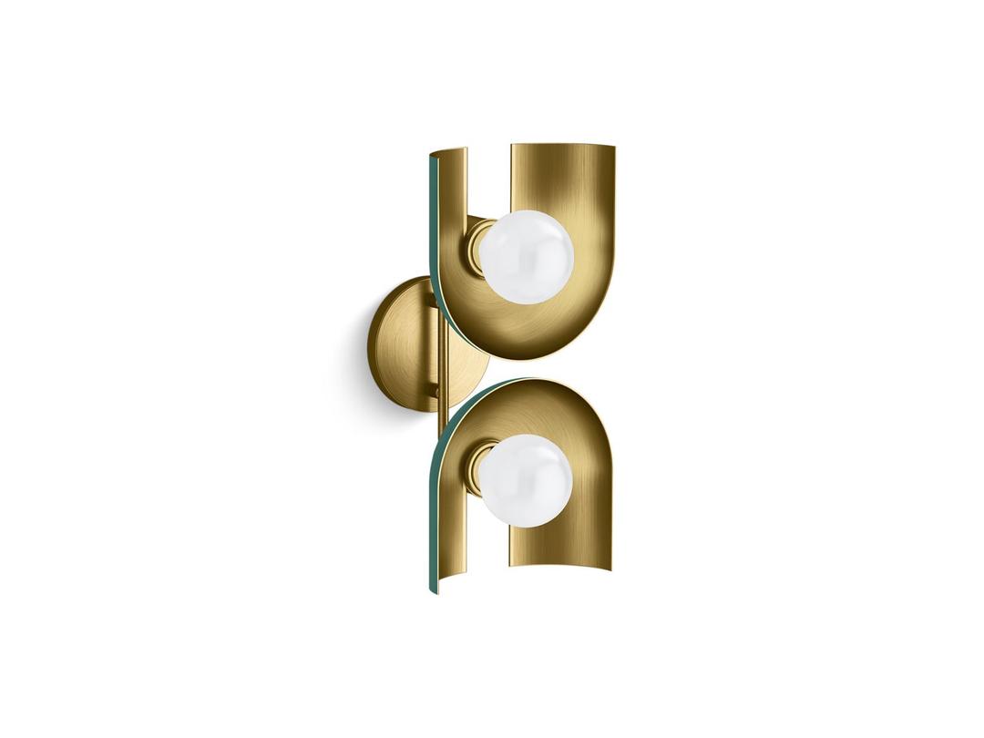 Kohler | Jabot | Wall Sconce - Jade W Brushed Moderne Brass Accents by Kohler