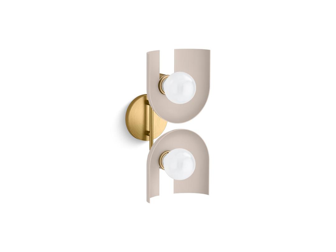 Kohler | Jabot | Wall Sconce - Biscuit Satin With Brushed Moderne Brass by Kohler