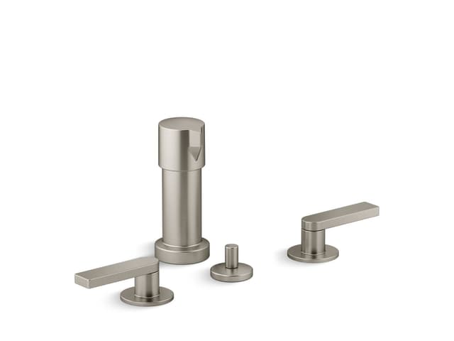Kohler Composed Widespread bidet faucet with lever handles - Vibrant Brushed Nickel