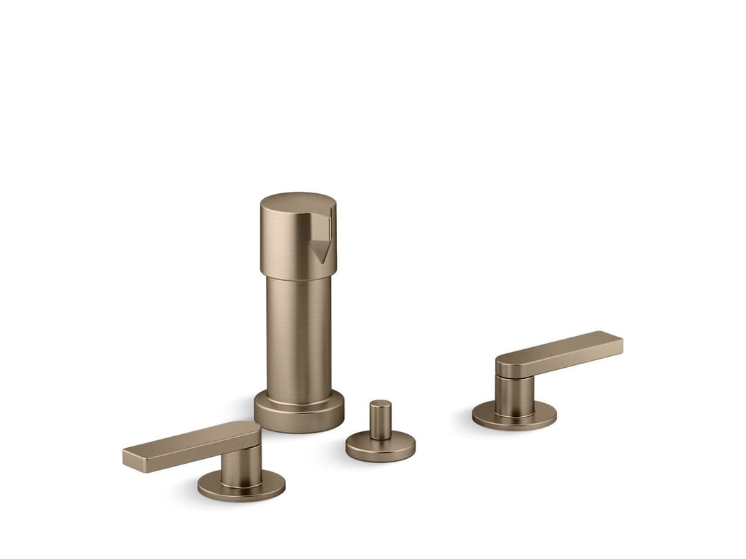 Kohler Composed Widespread bidet faucet with lever handles - Vibrant Brushed Bronze by Kohler