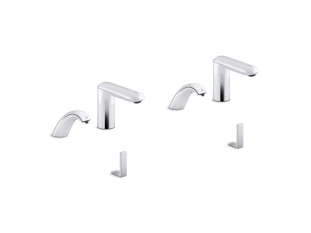 Kohler Kumin Curve Touchless lavatory faucets and soap dispensers with Kinesis sensor technology, AC-powered, 0.5 gpm - Polished Chrome by Kohler