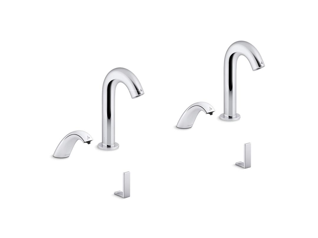 Kohler ObloE Curve Touchless lavatory faucets and soap dispensers with Kinesis sensor technology, AC-powered, 0.5 gpm - Polished Chrome by Kohler