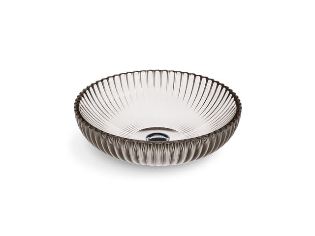 Kohler Salute 15'' round vessel bathroom sink, no overflow - Translucent Doe