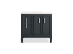 Southerk 36'' bathroom vanity cabinet with sink and quartz top - image 16