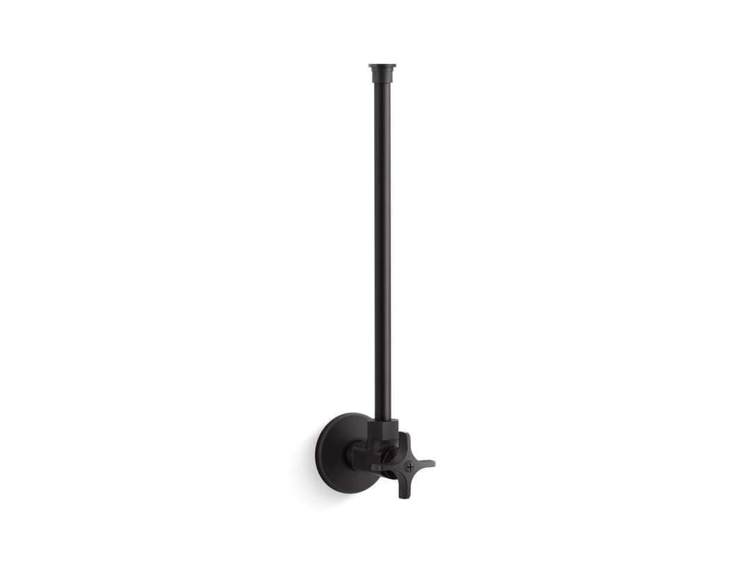 Kohler 1/2'' NPT angle supply with stop with cross handle and annealed vertical tube - Matte Black by Kohler