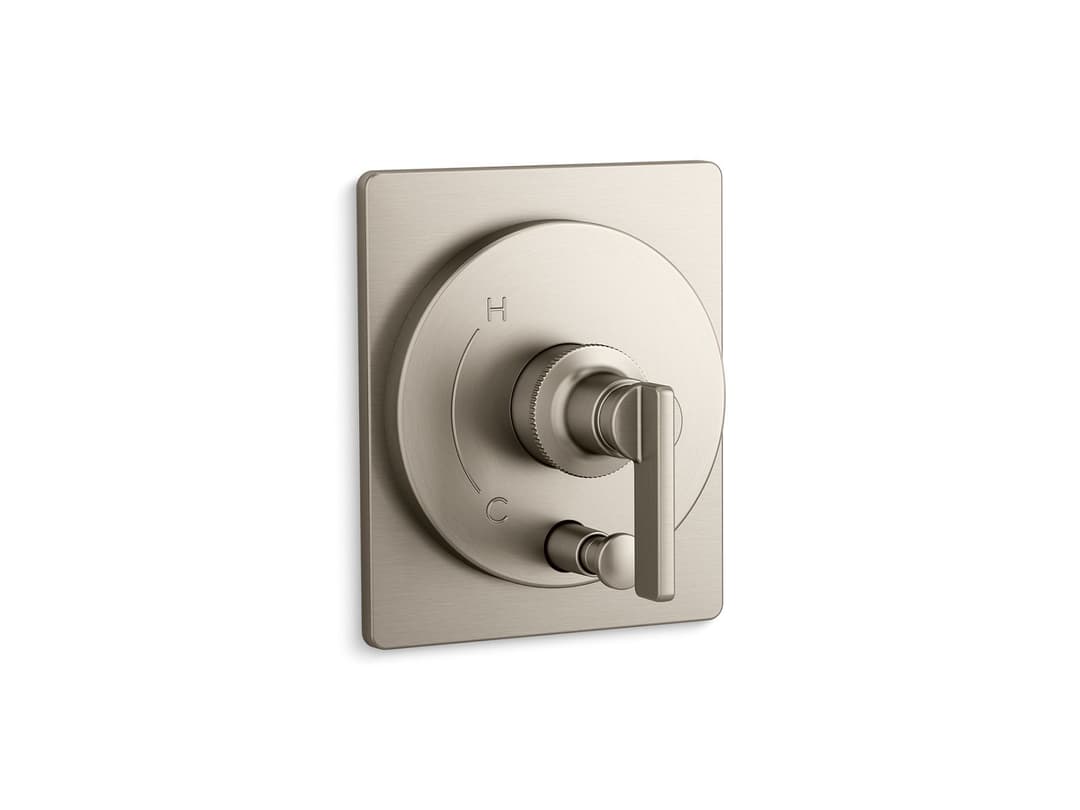 Kohler CastiaE by Studio McGee Rite-Temp valve trim with push-button diverter - Vibrant Brushed Nickel by Kohler