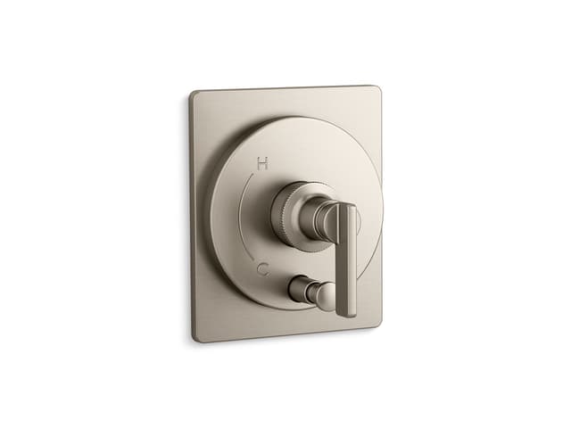 Kohler CastiaE by Studio McGee Rite-Temp valve trim with push-button diverter - Vibrant Brushed Nickel