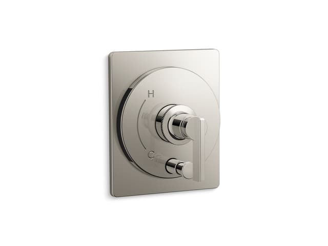 Kohler CastiaE by Studio McGee Rite-Temp valve trim with push-button diverter - Vibrant Polished Nickel