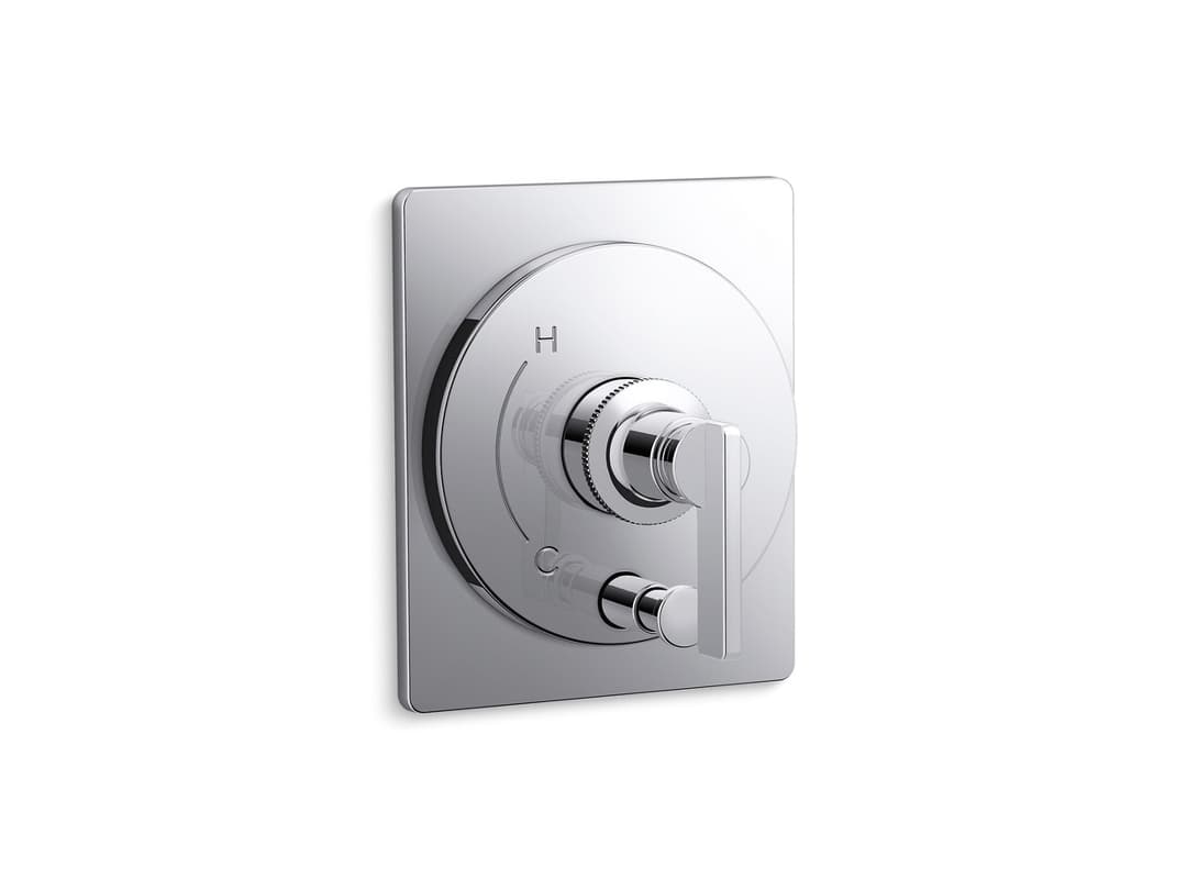 Kohler CastiaE by Studio McGee Rite-Temp valve trim with push-button diverter - Polished Chrome by Kohler