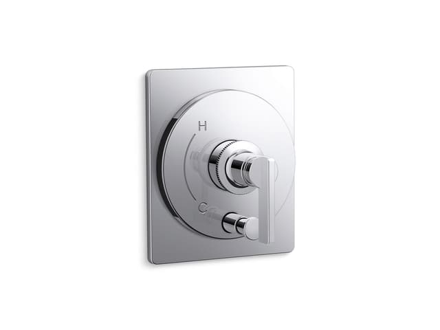 Kohler CastiaE by Studio McGee Rite-Temp valve trim with push-button diverter - Polished Chrome