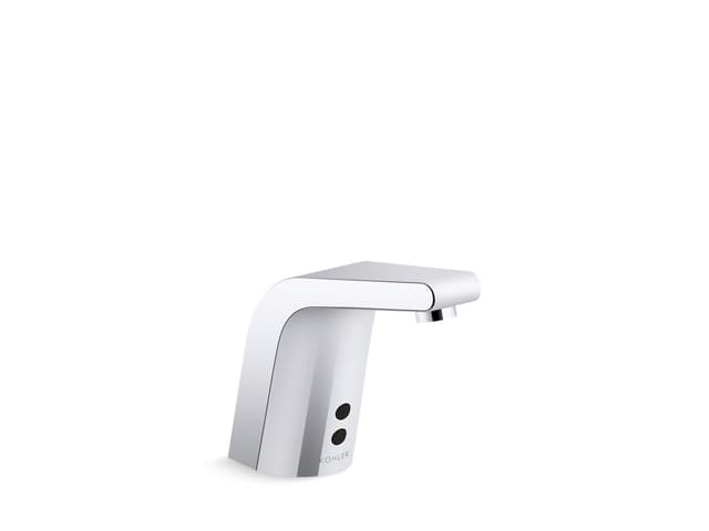 Kohler Sculpted Touchless single-hole lavatory faucet with InsightE sensor technology, DC-powered, less drain, 0.35 gpm - Polished Chrome