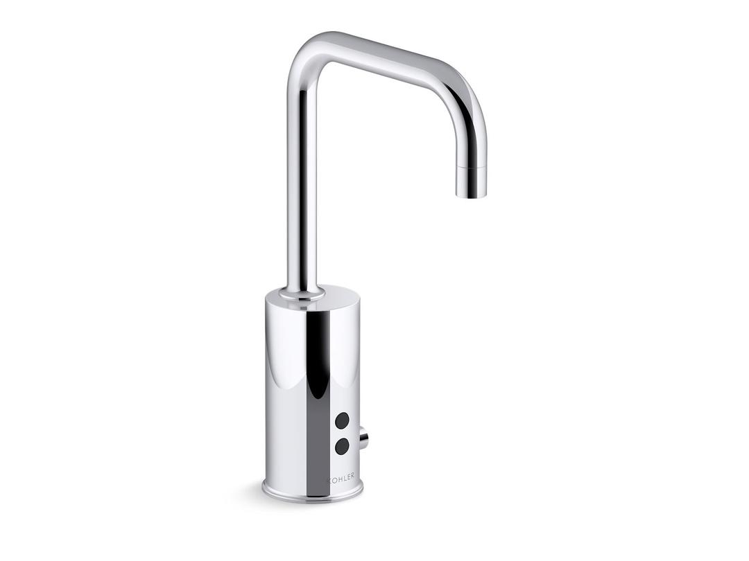 Kohler Gooseneck Touchless single-hole lavatory faucet with InsightE sensor technology and temperature mixer, DC-powered, less drain, 0.35 gpm - Polished Chrome by Kohler