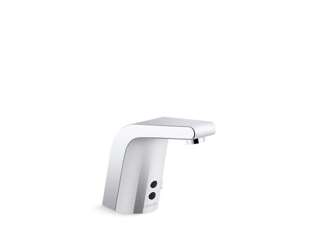 Kohler Sculpted Touchless single-hole lavatory faucet with InsightE sensor technology and temperature mixer, AC-powered, less drain, 0.35 gpm - Polished Chrome