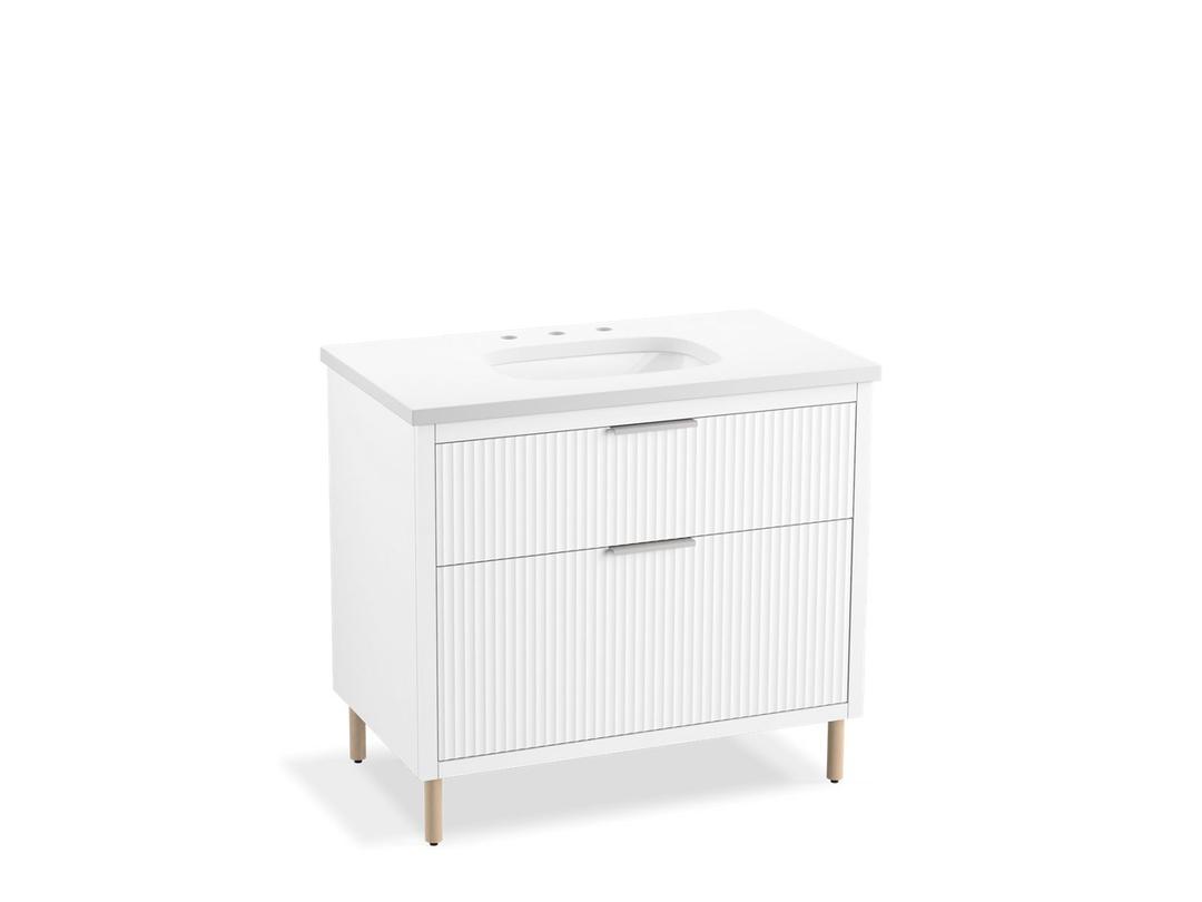 Kohler Spacity 36'' wall-hung bathroom vanity cabinet with sink and quartz top - White by Kohler