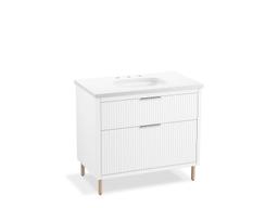 Kohler Spacity 36'' wall-hung bathroom vanity cabinet with sink and quartz top - White - image 1