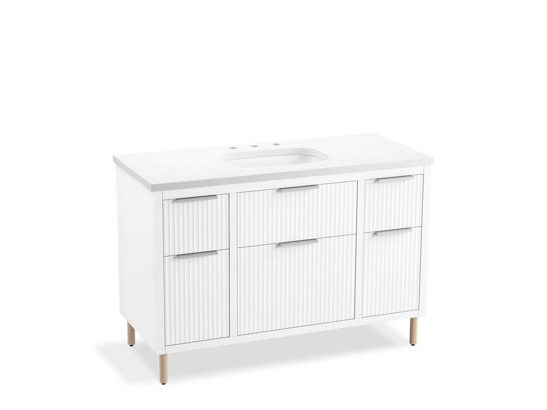 Kohler Spacity 48'' wall-hung bathroom vanity cabinet with sink and quartz top - White by Kohler