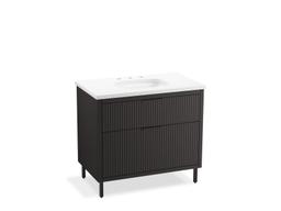 Kohler Spacity 36'' wall-hung bathroom vanity cabinet with sink and quartz top - White - image 2