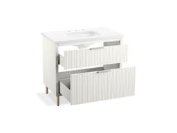 Kohler Spacity 36'' wall-hung bathroom vanity cabinet with sink and quartz top - White - image 3