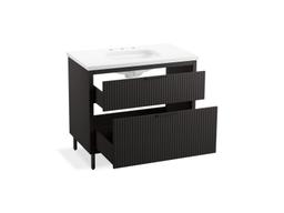 Kohler Spacity 36'' wall-hung bathroom vanity cabinet with sink and quartz top - White - image 4