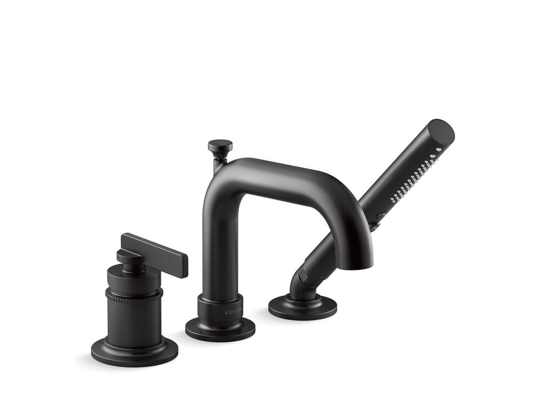 Kohler CastiaE by Studio McGee Deck-mount bath faucet with handshower - Matte Black by Kohler