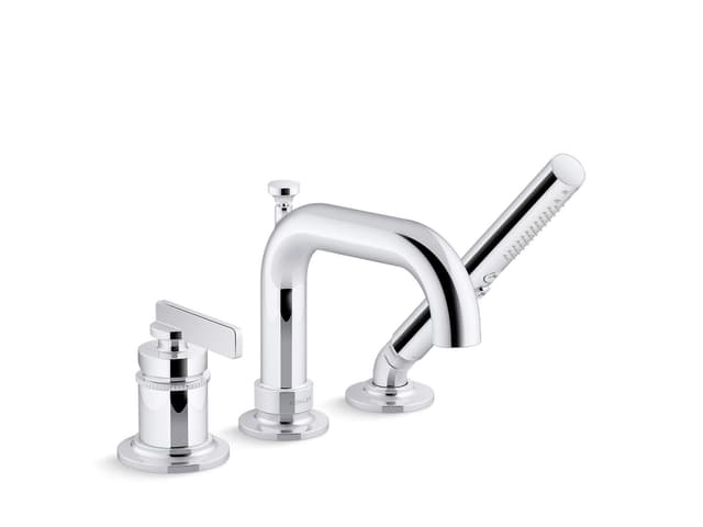 Kohler CastiaE by Studio McGee Deck-mount bath faucet with handshower - Polished Chrome