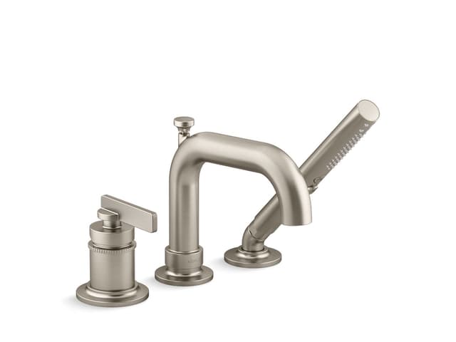 Kohler CastiaE by Studio McGee Deck-mount bath faucet with handshower - Vibrant Brushed Nickel