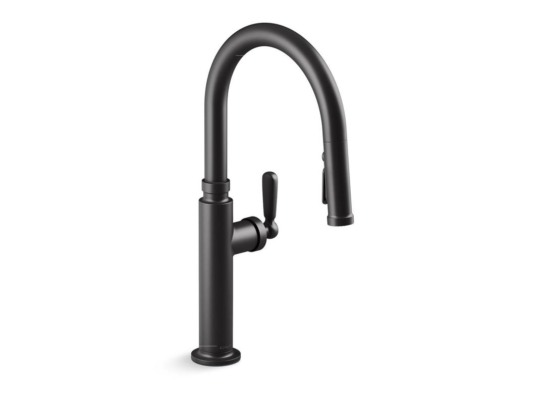 Kohler EdalynE by Studio McGee Pull-down kitchen sink faucet with three-function sprayhead - Matte Black by Kohler