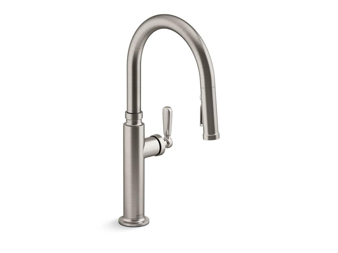 Kohler EdalynE by Studio McGee Pull-down kitchen sink faucet with three-function sprayhead - Vibrant Stainless by Kohler