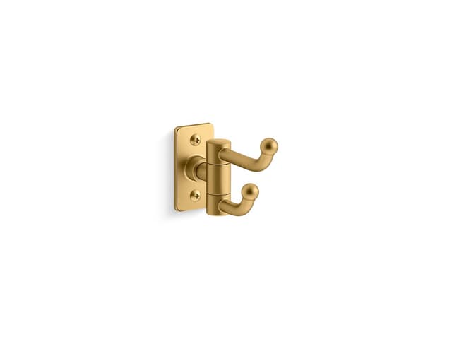 Kohler CastiaE by Studio McGee Double robe hook - Vibrant Brushed Moderne Brass