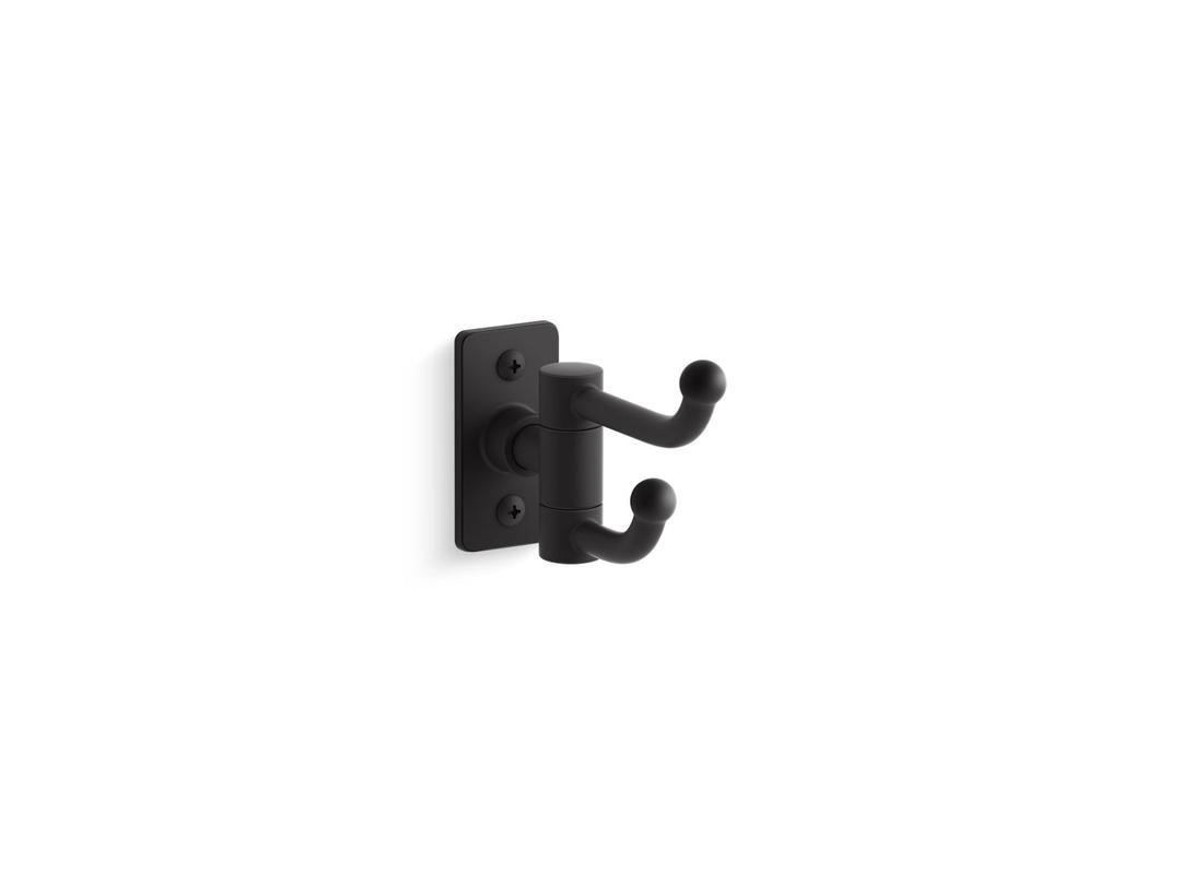 Kohler CastiaE by Studio McGee Double robe hook - Matte Black by Kohler