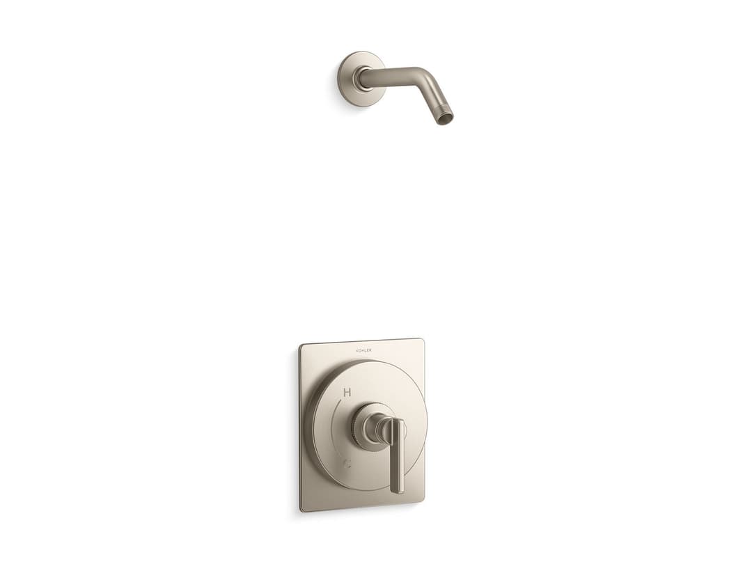 Kohler CastiaE by Studio McGee Rite-Temp shower trim kit, without showerhead - Vibrant Brushed Nickel by Kohler