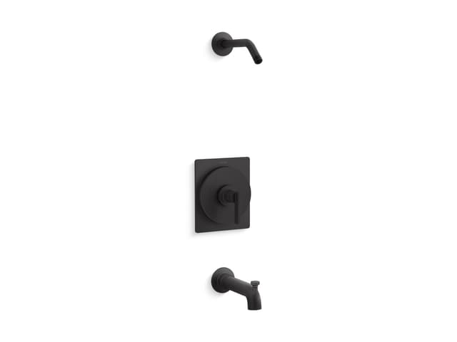 Kohler CastiaE by Studio McGee Rite-Temp bath and shower trim kit, without showerhead - Matte Black