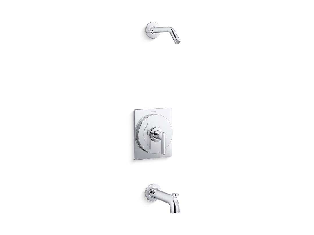 Kohler CastiaE by Studio McGee Rite-Temp bath and shower trim kit, without showerhead - Polished Chrome by Kohler