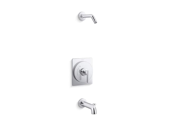 Kohler CastiaE by Studio McGee Rite-Temp bath and shower trim kit, without showerhead - Polished Chrome