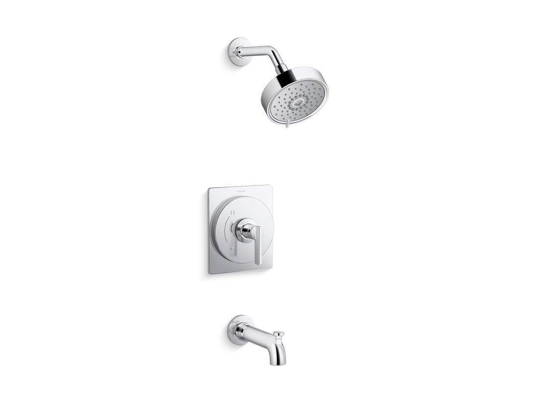 Kohler CastiaE by Studio McGee Rite-Temp bath and shower trim kit, 2.5 gpm - Polished Chrome by Kohler