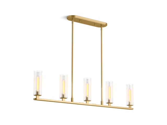 Kohler Crue 45'' linear chandelier - Brushed Moderne Brass