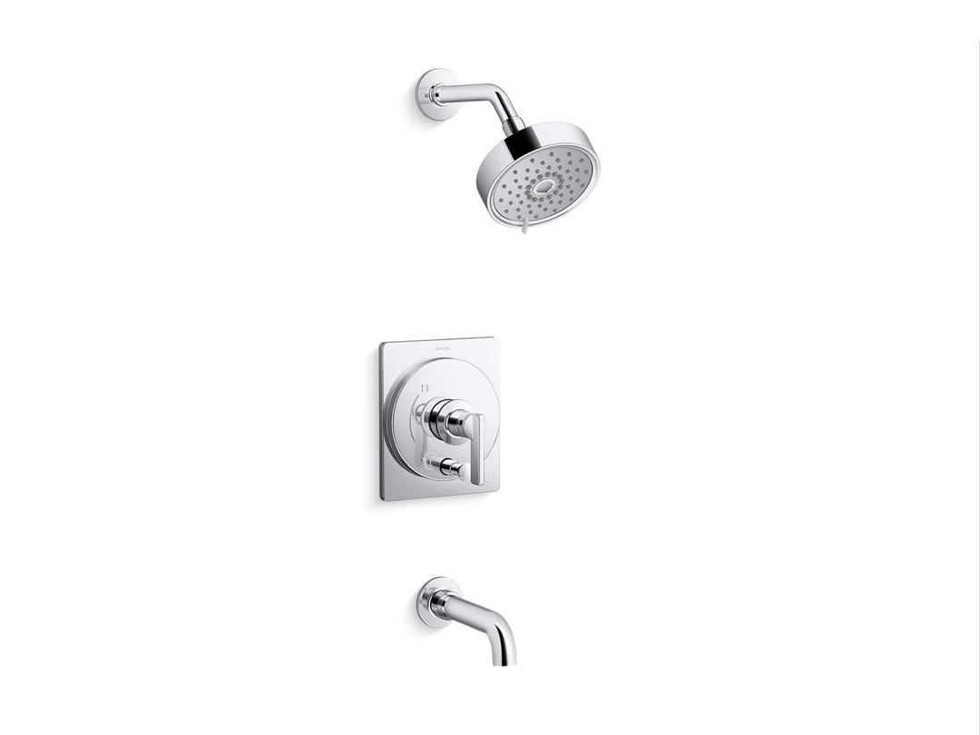Kohler CastiaE by Studio McGee Rite-Temp bath and shower trim kit, 1.75 gpm - Polished Chrome by Kohler